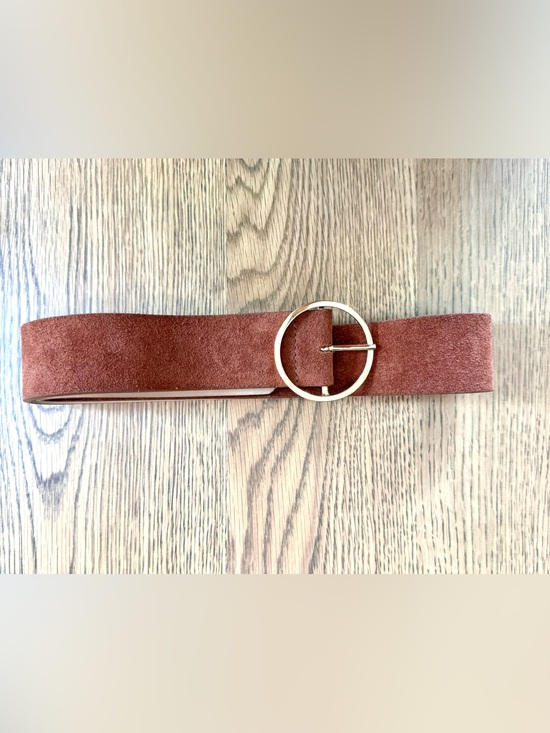 B-Low The Belt Brown Suede Leather Belt Gold Round Buckle XS main image 8